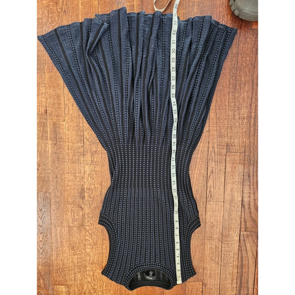 Theory Novelty Checker‎ Knit Sleeveless Short Sheer Dress sz XS-S P - Picture 3 of 9